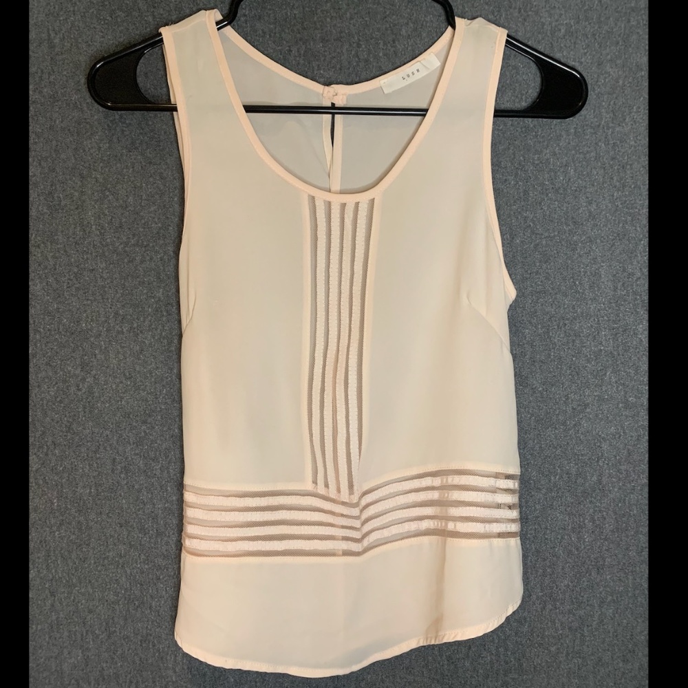 LUSH Sleeveless Sheer Light Pink Blouse